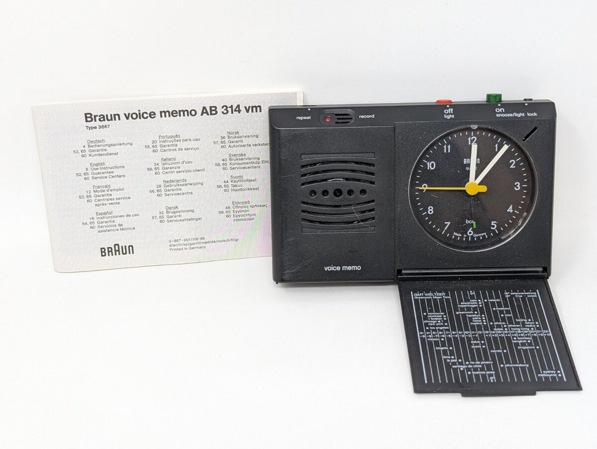 Vintage Braun Voice Memo AB 314 vm Alarm CLOCK Tested Vintage Braun Voice Memo AB 314 vm Alarm CLOCK Tested