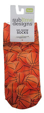 Sublime Designs Youth Fun Printed No Show Socks-Basketball Size 12-5