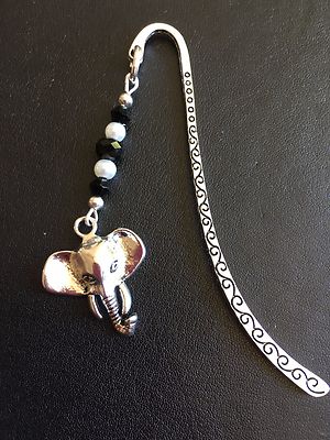   ELEPHANT ANIMAL BOOKMARK TIBETAN SILVER -  IN GIFT BAG