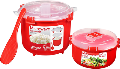 #ad Sistema Microwave Rice Cooker and Steamer Bowl for Vegetables with Steam Release $56.11