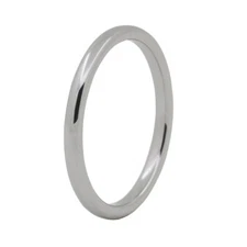 High Polished Tungsten Carbide 2mm Width Dome Traditional Wedding Ring Band R674