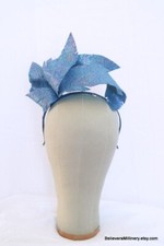 Blue Denim Headband Crown Fascinator Melbourne Cup Race Wear Wedding Guest