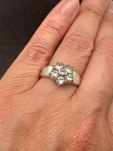 GENUINE WHITE TOPAZ RING set in .925 STERLING SILVER FAST FREE SHIPPING !!! - Picture 15 of 19