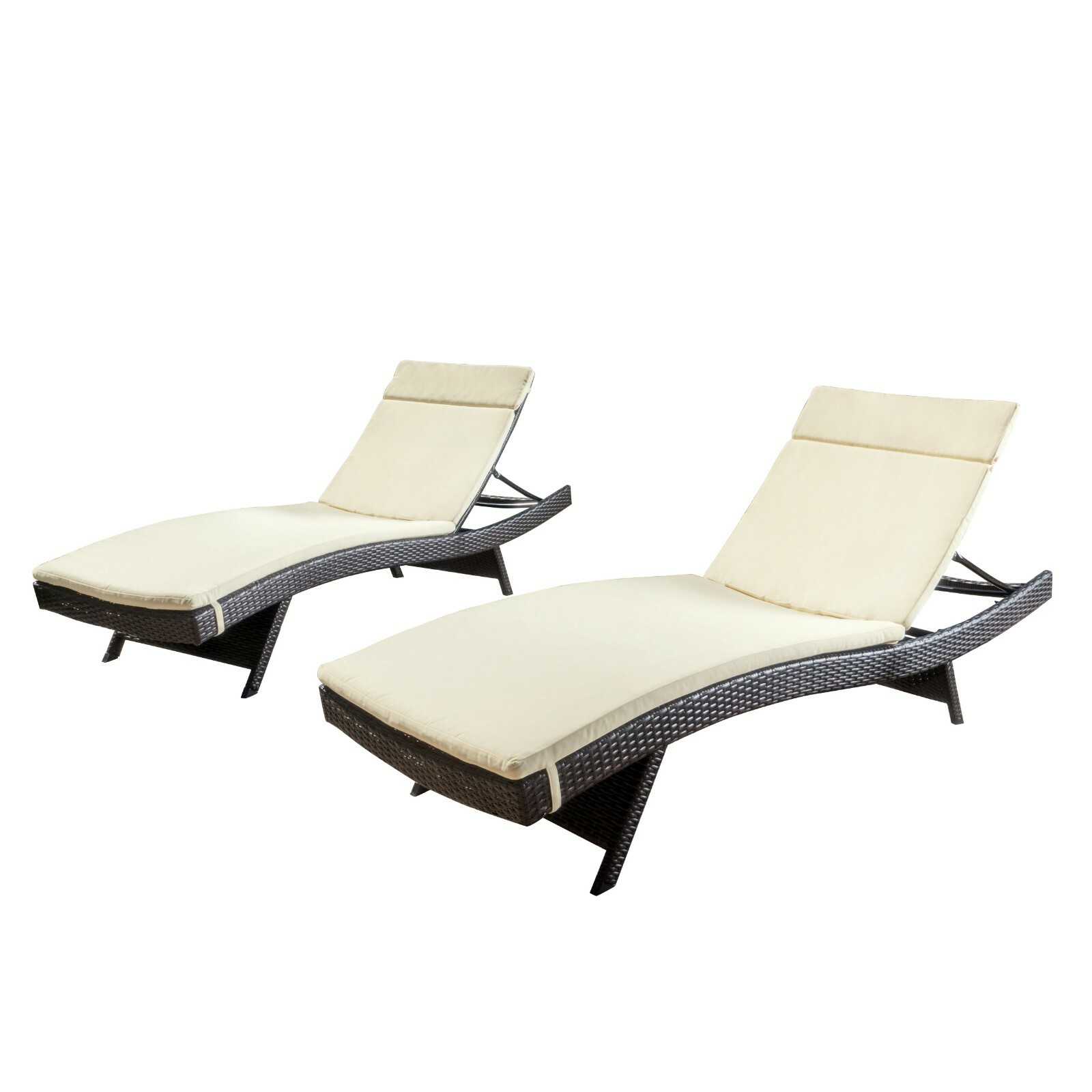 Lakeport Outdoor Adjustable Chaise Lounge Chairs w/ Cushions (set of 2