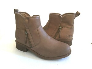 Ugg Lavelle Camel Leather Shearling Ankle Boots Us 8 Eu 39 Uk 6 Ebay