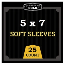 (25) Cardboard Gold 5 x 7 Soft Photo Loose Sleeves Oversized Cards Free Shipping