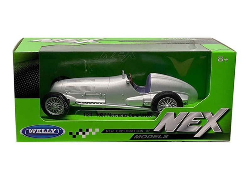 1937 Mercedes-Benz W125 - Silver (NEX) Diecast 1:24 Scale Model - Welly 24109SIL