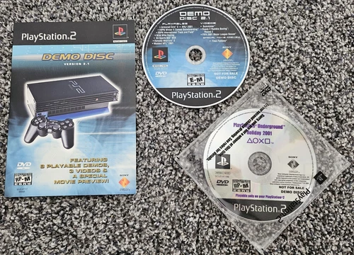 PlayStation 2 PS2 Demo Disc Version 2.1 Cardboard Sleeve & Holiday 2001 Combo