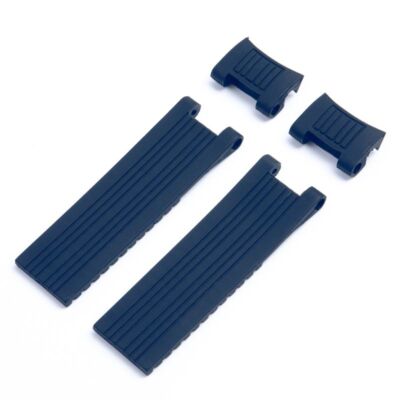 22mm Silicone Rubber Strap Watch Band Fits Ulysse Nardin Diver Marine Black Blue