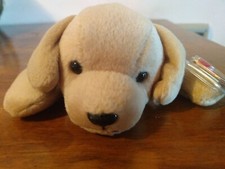 Ty Beanie Baby FETCH the Golden Labrador Retriever Dog Plush Stuffed Animal Toy