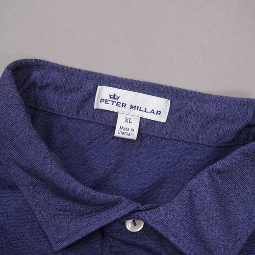 Polo golf Peter Millar Performance uomo XL blu navy 100% poliestere difetto - Foto 3 di 9