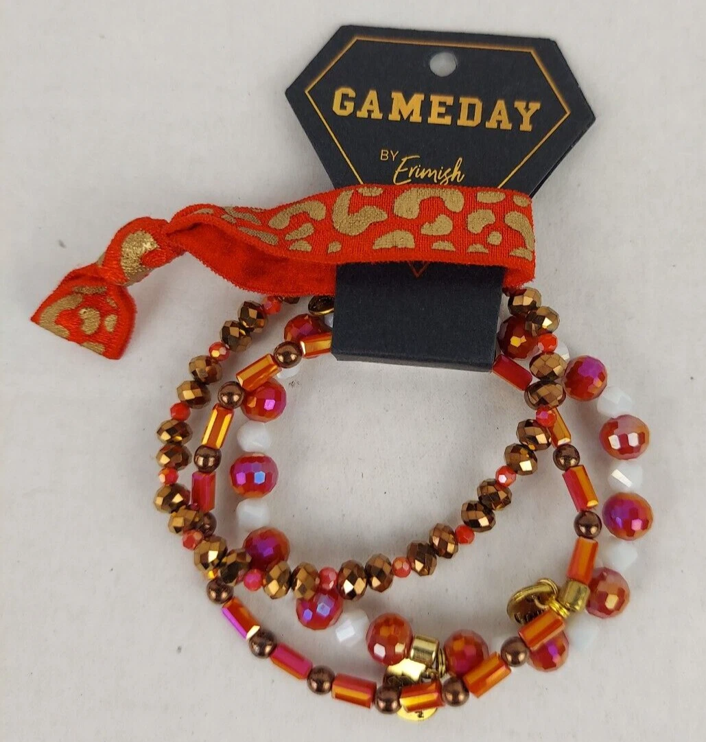 ERMISH New Brown Red Game Day Starter Stack 3 Bracelets 1