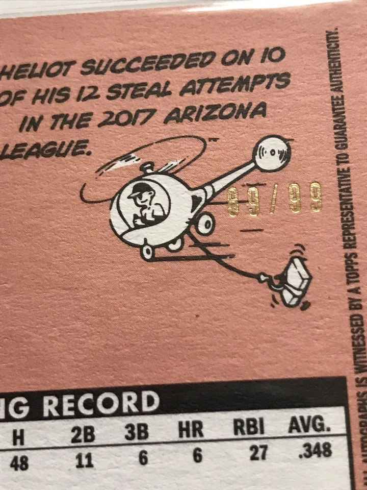 2018 Topps Heritage Minors Heliot Ramos Real One Auto /99 #ROA-HR Blue Variation - Image 3 of 3