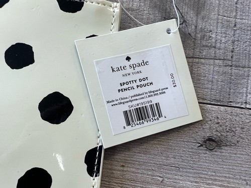 KATE SPADE NEW YORK NWT SPOTTY DOT PENCIL POUCH + ACCESSORIES 9" X 5" CLUTCH E - Picture 7 of 7