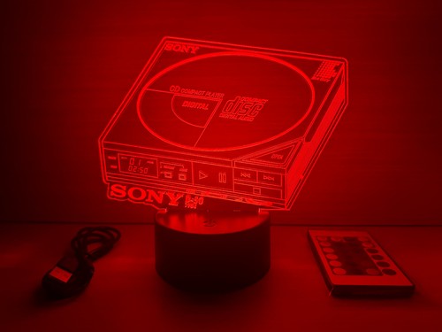 LED Lampe RGB Logo Sony Walkman Discman CD D DZ D-50 Sports Man Cave - Picture 4 of 11