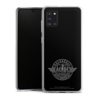 DeinDesign Handyhülle Hülle für Samsung Galaxy A31 ACDC Rock and Roll Grau