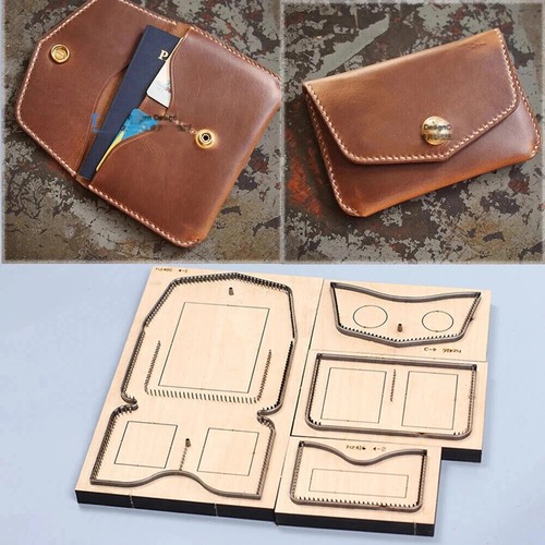 Porta passaporto artigianale in pelle portafoglio taglio fustelle coltello stampo 15x10cm - Foto 13 di 16
