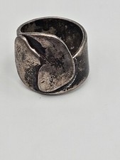 Vintage Sterling Silver Modernist Wide Band Ring Size 5