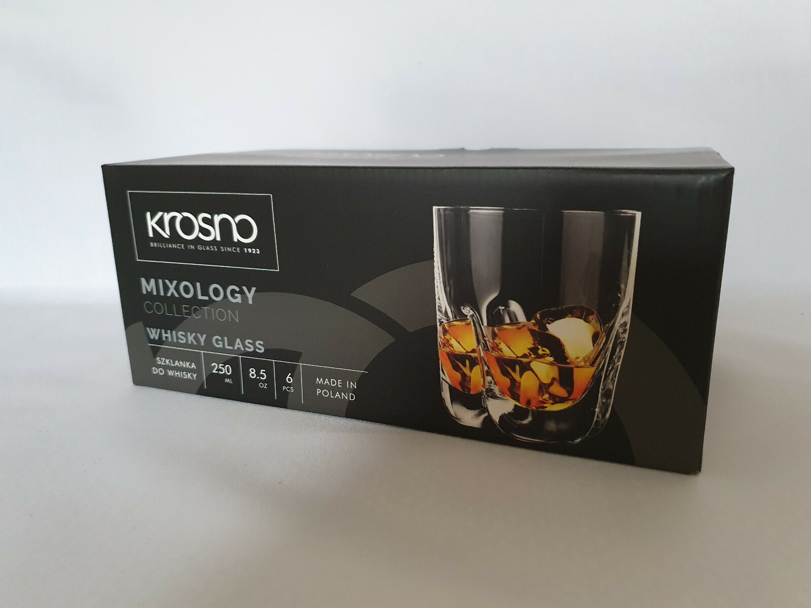 Krosno Whiskey Tumbler Glasses Set of 6 * 250 ML * Mixology Collection
