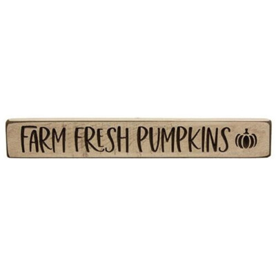 Farm Fresh Pumpkins Engraved Wood Sign 12'' Long Orange Autumn Fall Decor