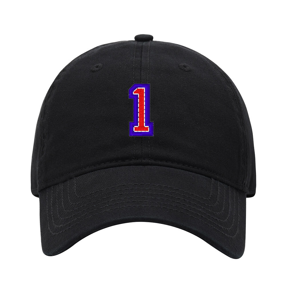 Baseball Cap Men Design Numeric 1 Embroidered Washed Cotton Hat Baseball Caps