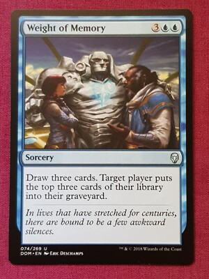 Magic The Gathering DOMINARIA WEIGHT OF MEMORY blue card MTG | eBay