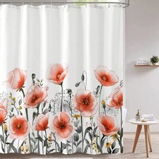 Floral Shower Curtain Flower Shower Curtain Waterproof Fabric Shower Curtains...