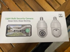 Smart WiFi Lightbulb Outdoor Security Camera + 2 Way Audio
