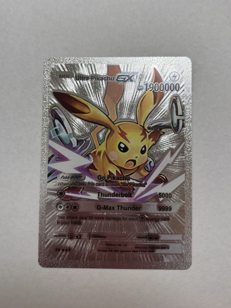 Pikachu HP 1900000 Silver Foil Fan Art Go Pikachu Ultra Rare