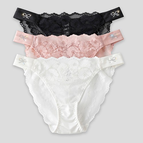 Rhinestone Panties Women Sexy Ice Silk G-string Briefs Thongs Underwear Lingerie - Picture 14 of 26