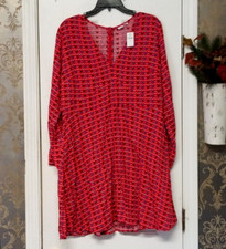 GAP WOMEN'S CASUAL DRESS V NECK LONG SLEEVES MUTI COLOR SIZE 16 NWT