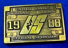 United States Shooting Team 1988 Official Sponsor Seoul Korea Belt Buckle