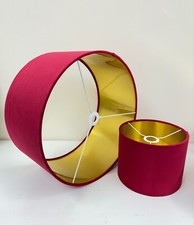 Velvet Lamp Shade High Quilty Shade Ceiling,Table, Floor lampshade Gold Lining.