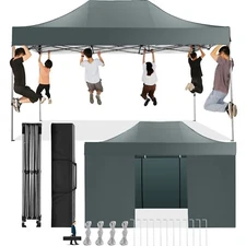 10x15 Heavy Duty Pop up Canopy with 4 Sidewalls Commercial Outdoor Party Tent
