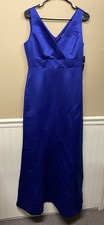 Damaged Chaps Blue Formal Event Sleeveless Dress Full Length Size 8 NWT