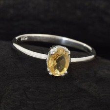 Beautiful Natural citrine 925 Sterling Silver Ring Handmade Gift For Her A-306