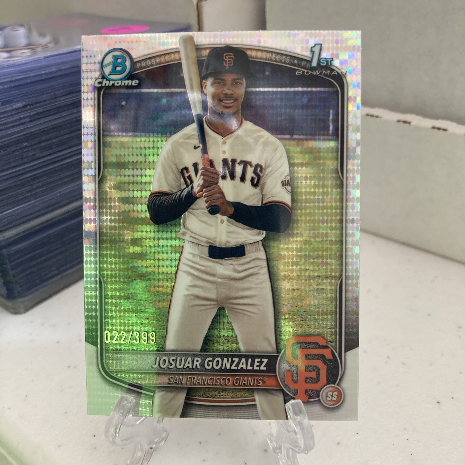 2025 Bowman Chrome - Josuar Gonzalez 1st Pulsar Refractor /399 #BCP-153 - Giants