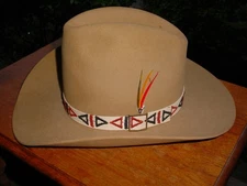 NICE VINTAGE STETSON 4X COWBOY HAT BEIGE SIZE 7 1/4