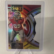2023 Panini Select-Premier Level Cody Mauch #133 Red & Yellow Prizm Die-Cut (RC)