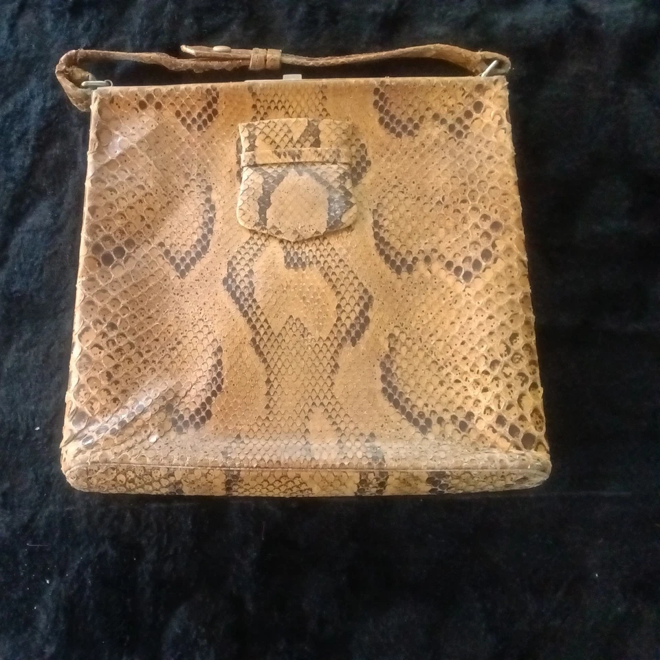 Handtasche U. Portemonnaie Aus Leder Schlangenleder 50er 60er Jahre - Bild 3 von 4