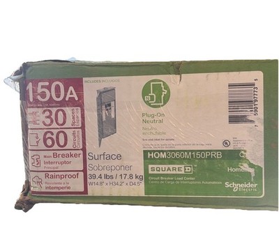 Square D 150A 30/60 Main Breaker Load Center Panel HOM3060M150PRB Outdoor PON