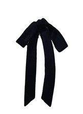 Ladies Long Pre Bow Tie Solid Color Bowtie for Women Black