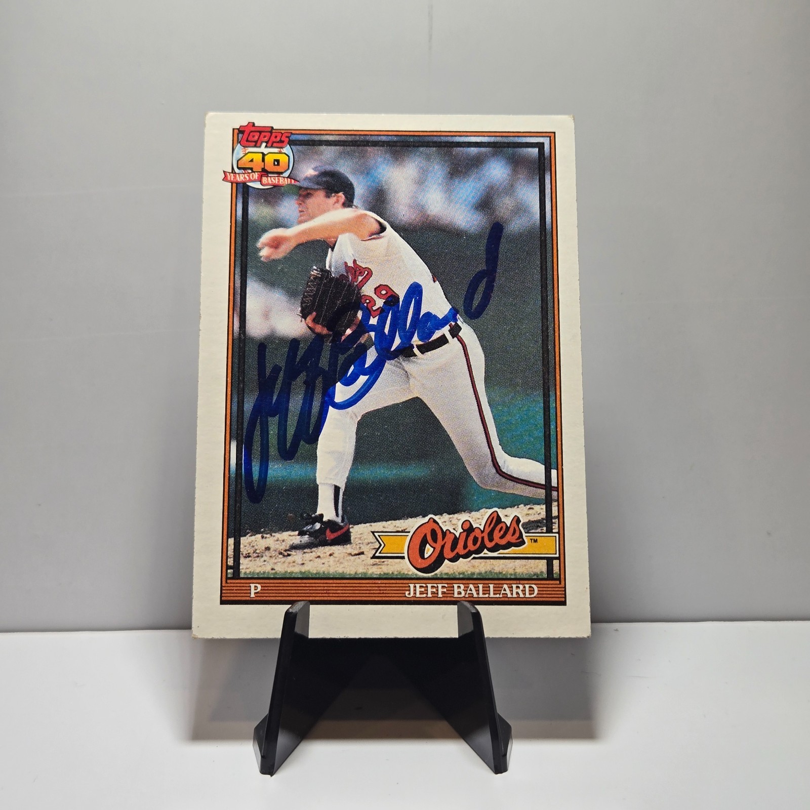 1991 TOPPS JEFF BALLARD AUTOGRAPH SIGNED AUTO #546 BALTIMORE ORIOLES