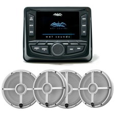 Wet Sounds WS-MC-2 Marine Radio  2 Pairs RECON 6 XW-W Speakers