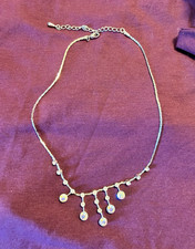 Fringefestoon-style Choker Necklace Ft. Aurora Borealis Rhinestones Circa 1950