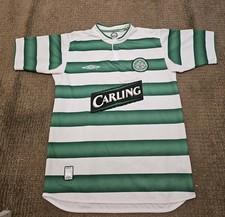 Umbro The CELTIC FOOTBALL CLUB Men's Green/White Striped Soccer JERSEY - Small