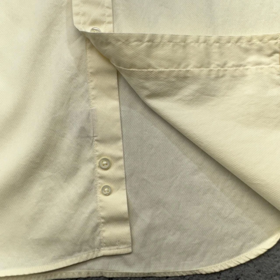 Canali Shirt Mens 16 41 Light Yellow Cotton Made in Italy Dress Preppy Pocket - Image 4 of 4