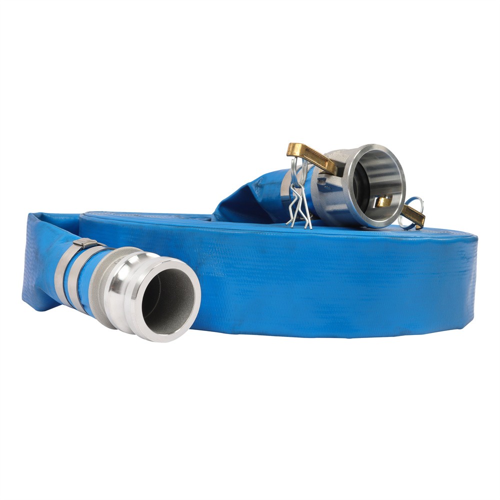 2"  × 100 ft Pool Backwash Hose Lay Flat Water Heavy Duty Reinforced Blue PVC