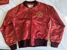 Vintage 1980s Mole Richardson Lights Satin Jacket embroidered bomber windbreaker