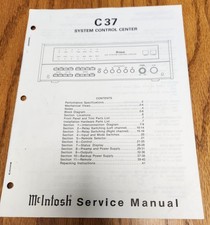 McIntosh C37 Control Center Service Manual - Original